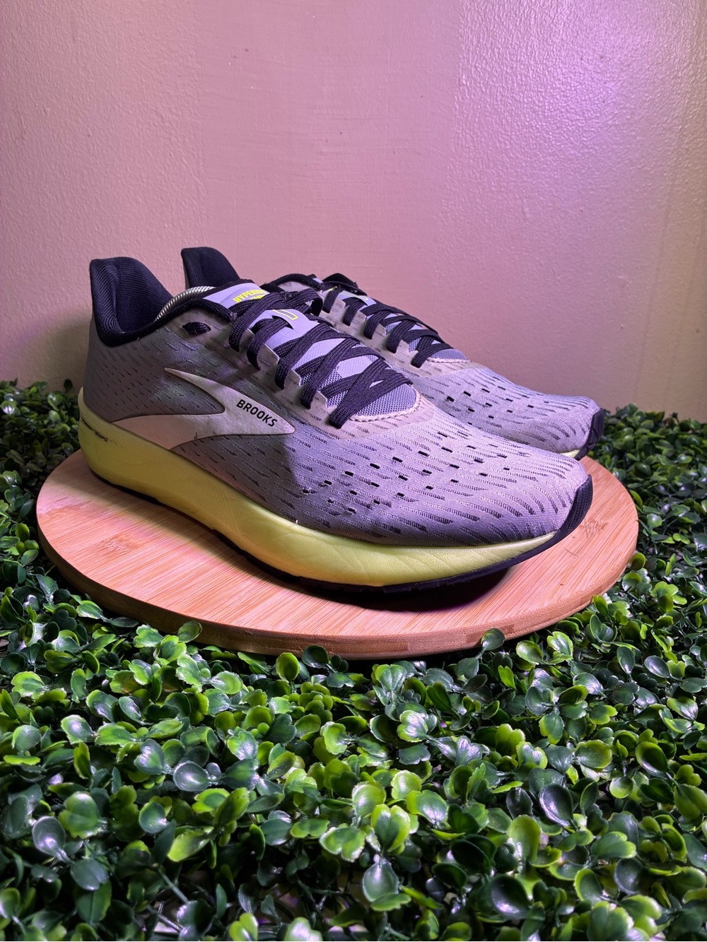 🔥 BROOKS HYPERION TEMPO GREY YELLOW ATHLETIC RUNNING SHOES MENS SZ 12.5 MED D